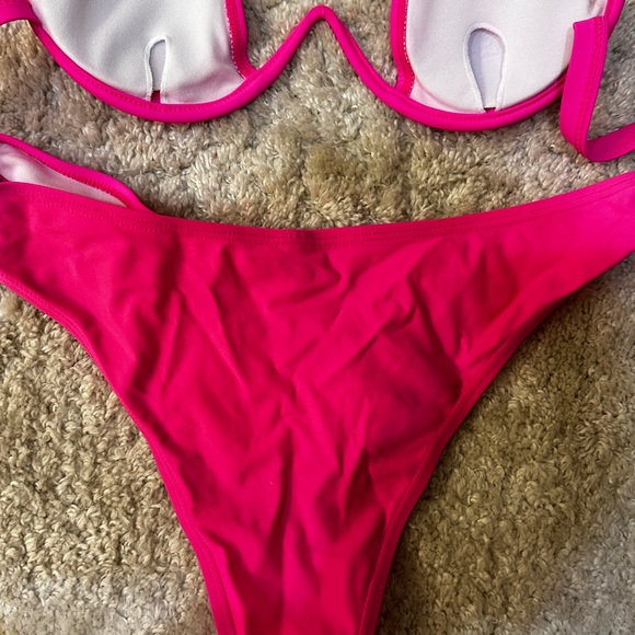 Sexy Shein Open  Bikini Swimsuit Set Size Small Hot  Pink - Picture 9 of 11